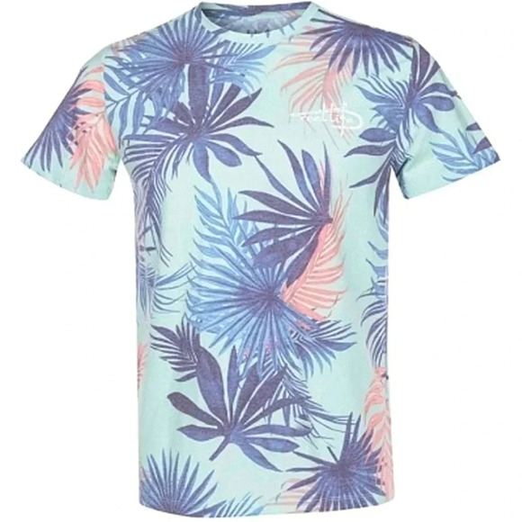 Reel Life Tropical Oasis AOP Ocean Washed T-Shirt - Picture 1 of 9